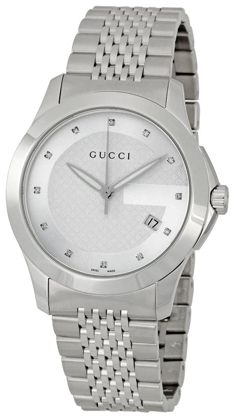 gucci watch men's silver snake|gucci diamond watches for men.